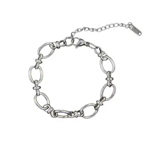 Oval Chain Link Bracelet - Stainless Steel