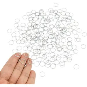 200pcs 10mm Mini Split Jump Ring with Double Loops Small Round Metal Silver Key Rings Connectors for Making Handwork Charms Pendants Key Chains Ornaments DIY Crafts Accessories