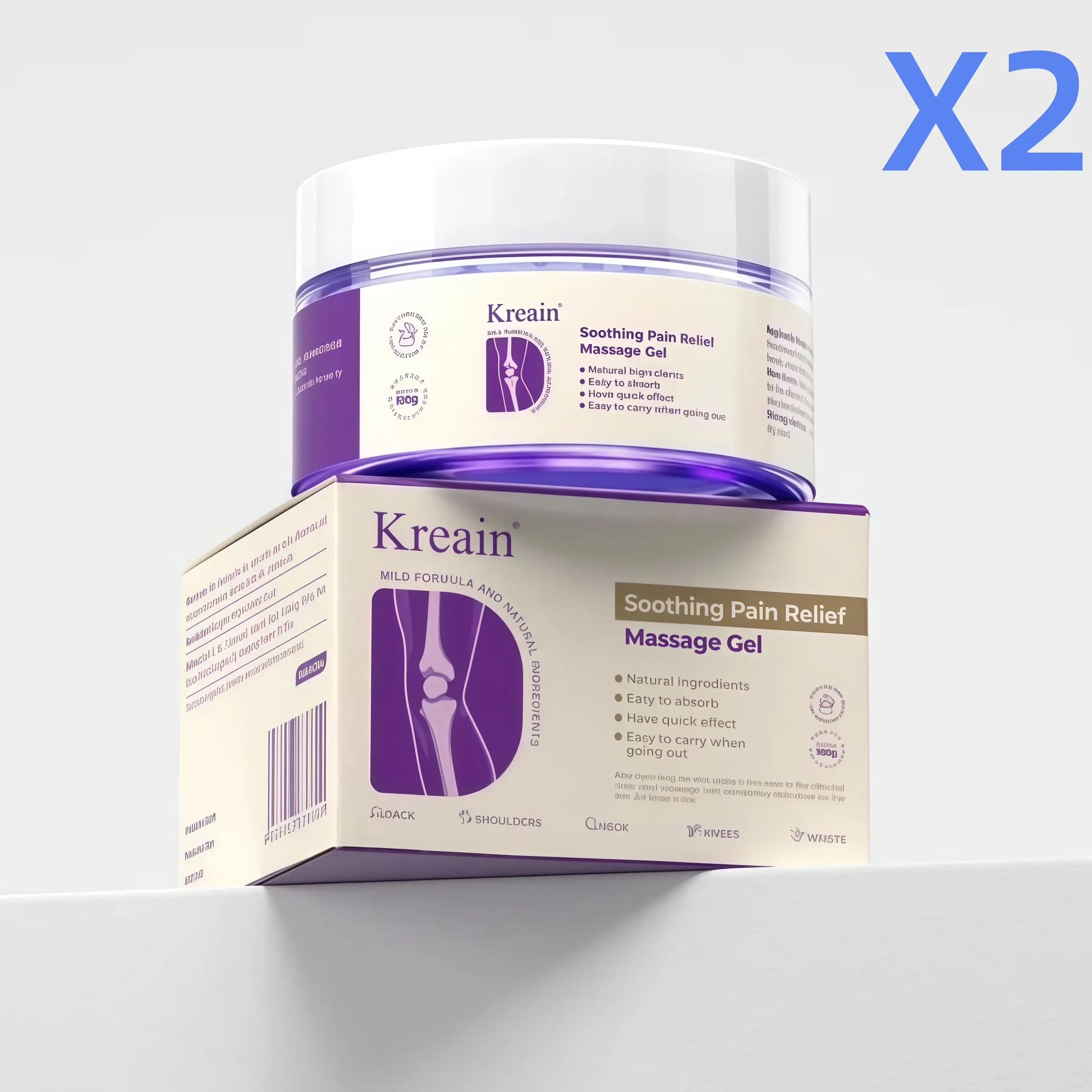 Kreain Nature Joint Relief Gel (100g) - Fast-Acting Cooling Formula for Unisex Muscle & Joint Care with Boswellia, Glucosamine & Collagen, Portable, Parents