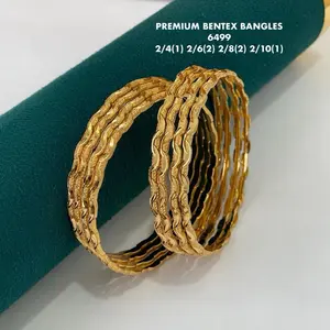 Premium Bentex Alloy Gold-plated Bangles size 2.6 Pack of 8 pieces for Daily Wear