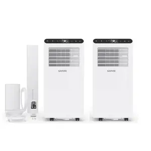 2 PCS 8000 BTU Portable Air Conditioner for Apartment, Home Office,Ktchen,Garages,Dorms,3-in-1 Cooling, Fan & Dehumidifier – 550 Sq.Ft Coverage, LCD Display, Remote, Washable Filter, Easy Mobility, Windowless Design, White – 2PCS