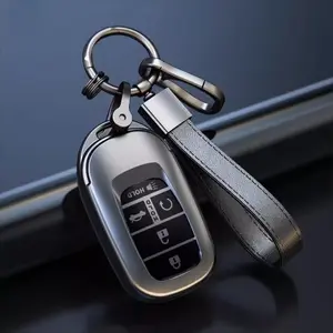 TPU Car Key Fob Cover, Car Key Protector with Keychain for Honda - Protective Remote Entry Case for 2022-2024 Civic, Accord, CR-V, HR-V, Pilot Models - Durable Key Shell Replacement Accessory