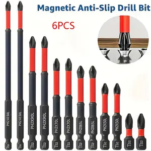 Magnetic Drill Bit Set, Anti-slip Phillips & Impact Bits for Electric/Manual Drivers, Compatibility, Durable & Secure Drilling Solution