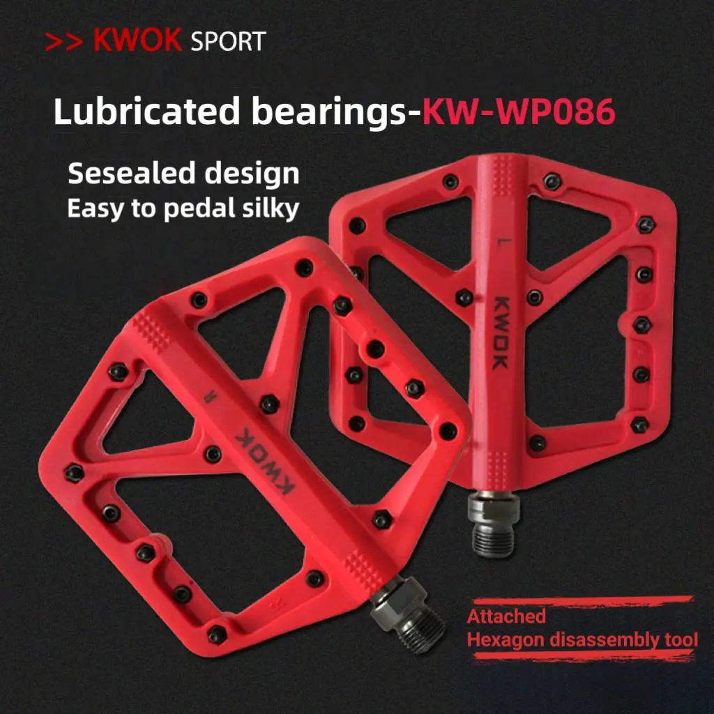 Ultra-Light Bicycle Pedals, Anti-Slip Nylon Du Bearing Flat Pedals, Mountain Bike Road Bike Pedals, Cycling Accessories, Bicycle Parts, Outdoor Sports Equipment, Outdoor Sports Gear