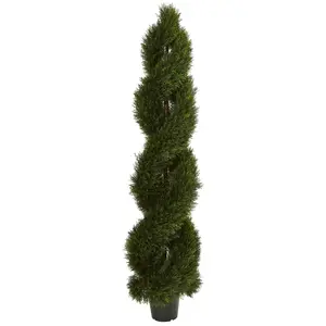 Nearly Natural  Double Pond Cypress Spiral Topiary UV Resistant