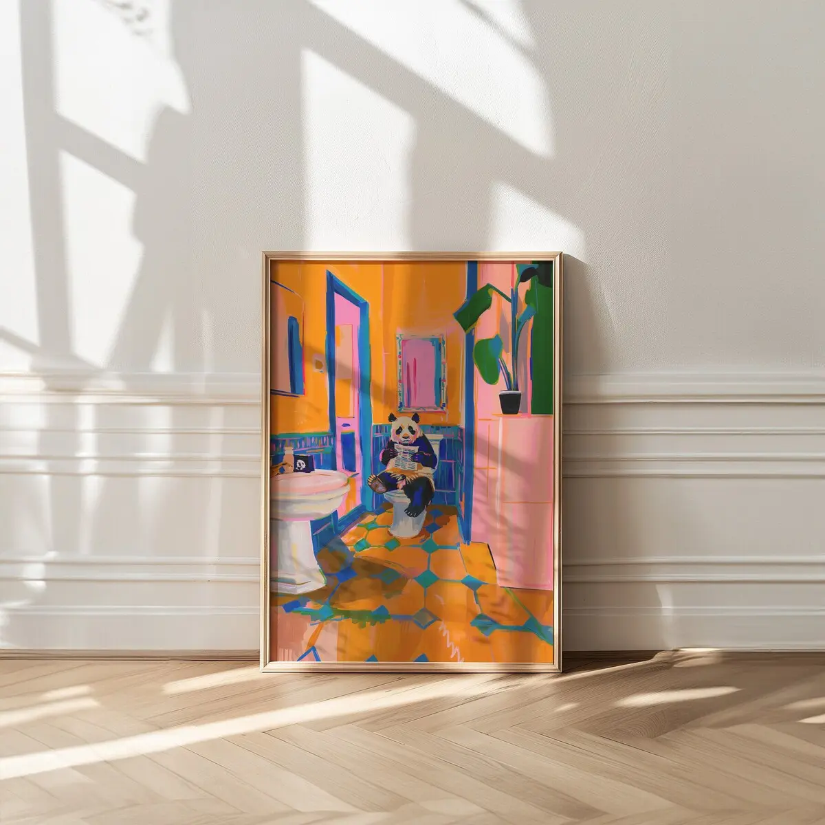 Maximalist Bathroom Wall Art, Trendy Decor, Toilet Decor, Panda Poster, Dopamine Decor, Pink Kitsch Aesthetic, Preppy Wall Art, Matisse Art Unframed