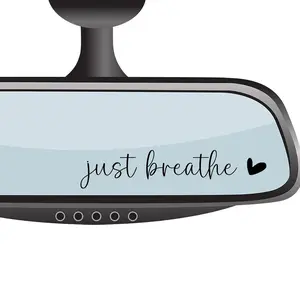 2-Pack “Just Breathe” Vinyl Stickers – 3″ Motivational Decals for Rearview Mirrors, Laptops & Bottles