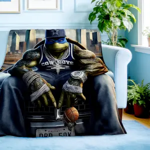 Ninja Turtle Blanket Super Soft Flannel Ideal Gift for Enthusiasts on Special Occasions Perfect for Home Office Outdoors and Parties, Cartoon Throw Blanket