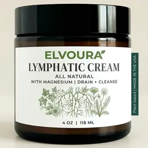 Elvoura Lymphatic Cream All Natural with Magnesium for Drain & Cleanse 4 oz Plant Based Made in the USA