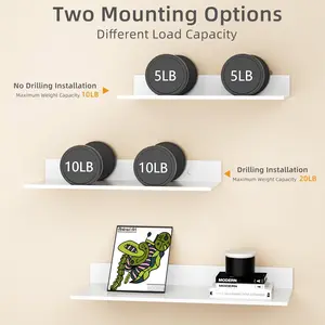 30/40/50cm Wall Shelf Metal Bathroom Floating Shelves, No Drill Mirror Shower Wall Mounted Organizer, Living Room Kitchen Storage Ledge