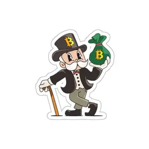 Bitcoin Monopoly Man Sticker | Cryptocurrency Enthusiast Gift | Bitcoin Collector's Item | Fun Crypto Merch | Durable Vinyl Decal