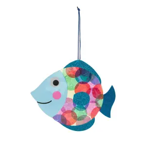 9 3/4" x 8 1/4" Bright Dot Fish Glitter Sign Craft Kit - Makes 12