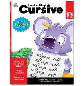Carson Dellosa Grades 2-5 Cursive Handwriting Workbook, Writing Book With Sight Words, Sentences, and Letter Tracing Activities, Classroom or Homeschool Curriculum