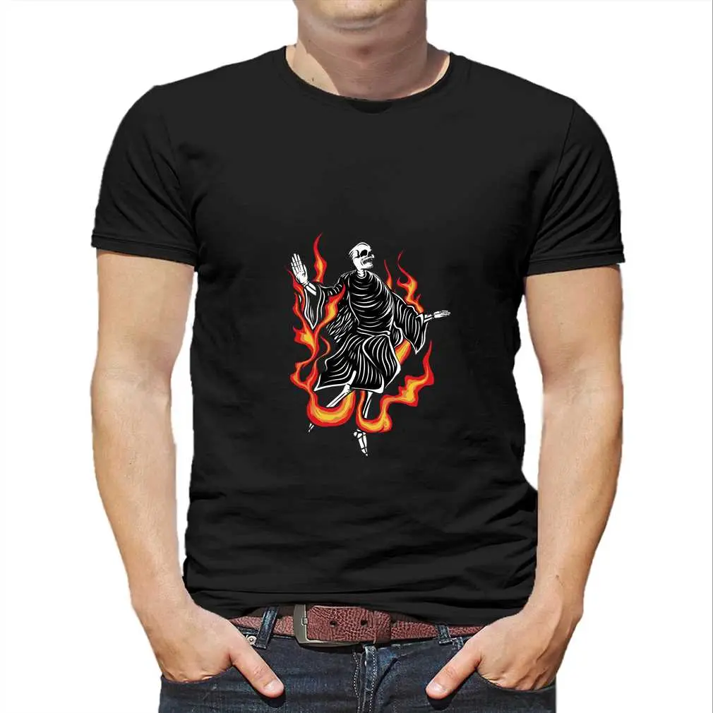 skull-with-hellfire T SHIRT