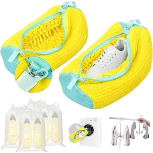 Shoe Washing Machine Bag Set (7-in-1) - Durable Mesh Sneaker Laundry Bags for Washing & Air-Drying Shoes, Includes Drying Rack Hanger & 4 Storage Dust Bags, Protective Shoe Care Kit