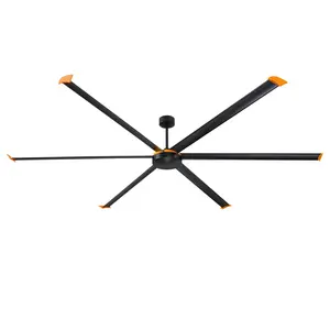 120" Isaac HVLS Fan, Large Ceiling Fans，Black Industrial Ceiling Fan with Remote, High Volume Low Speed for Warehouse Garage Gym
