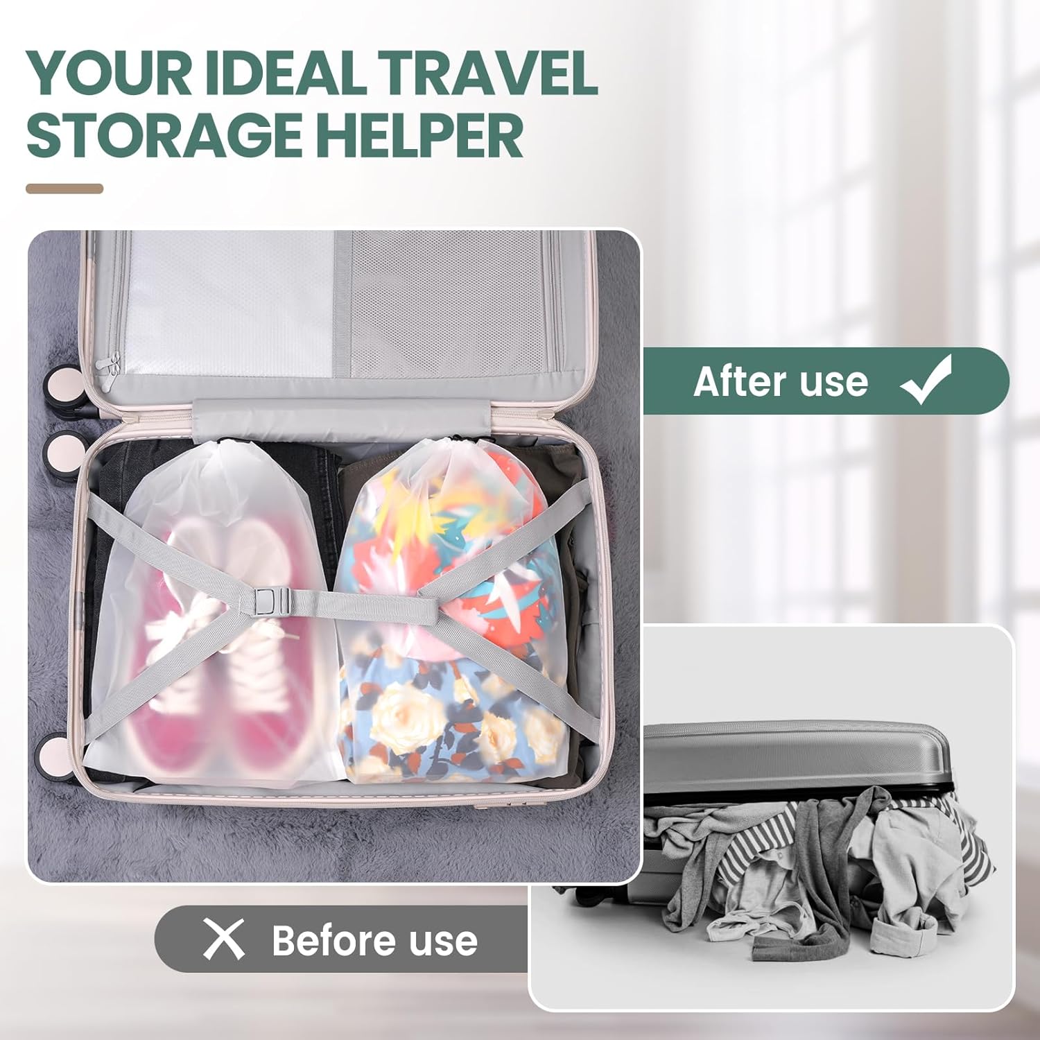 [New Deal] 23 Pack Waterproof Travel Shoe Bags 11.8" x 15.7" for Packing, Large Travel Bag for Men & Women Essential Shoe Storage Bags