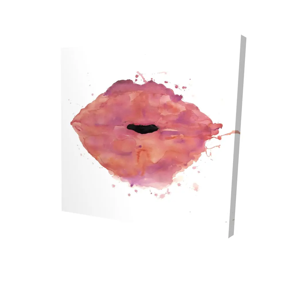 Begin Home Decor 2080-2424-FI77 24 x 24 in. Watercolor Pink Lipstick Canvas - Beauty Bedroom Wall Art