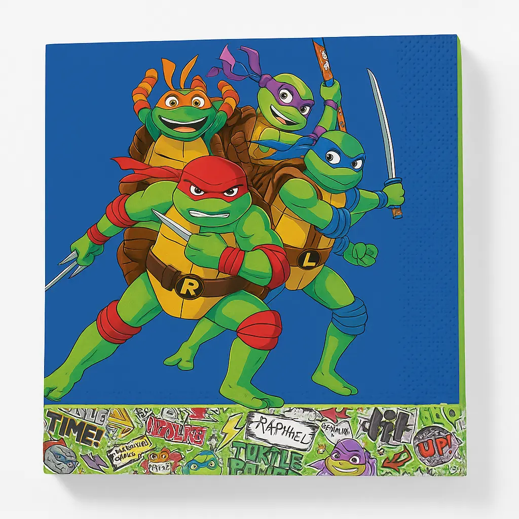 Teenage Mutant Ninja Turtles Lunch Napkins - 6.5 In. x 6.5 In. - 16 Pack