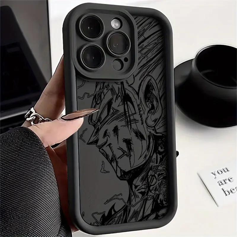 Super Saiyan Boy Soft TPU Leather Phone Case for iPhone 17, 16, 15, 14, 13, 12, 11 Pro, Pro Max, Plus Models