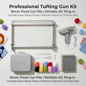 Clawlab H1 Tufting Kit — All in One Rug Tufting Machine, Beginner Kit, Starter Kit with 550g Ultra-Light Machine, Quiet Motor DIY Rug Tufting for Home Lightweight Electric Rug Beginner Machine for Starter, No-Nail Frame Beginner DIY(Rug Making Starter Kit