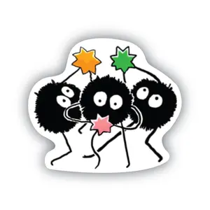 Soot Sprites Sticker Cute Ghibli Vinyl Decal Kawaii Studio Ghibli Sticker Anime Aesthetic Sticker Spirited Away & Totoro Merch