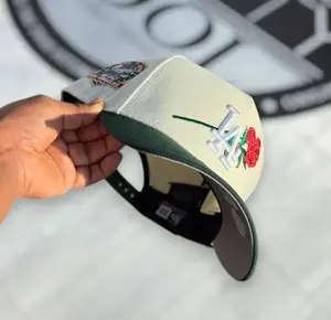 New Era 9FORTY Los Angeles Dodgers White Green Adjustable Cap LA Logo Rose Embroidered – MLB 50th Anniversary Side Patch Curved Brim Hat