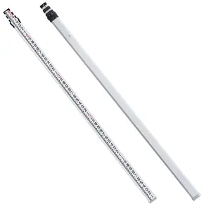 Aluminum Grade Rod, 16-Feet/8ths 4 Sections Telescopic Measuring Rod,Double-Sided Scale 1/8in Leveling Rod Stick,Aluminum Alloy Survey Rod with Bubble Level &Carrying Bag for Houses,Walls,Floors