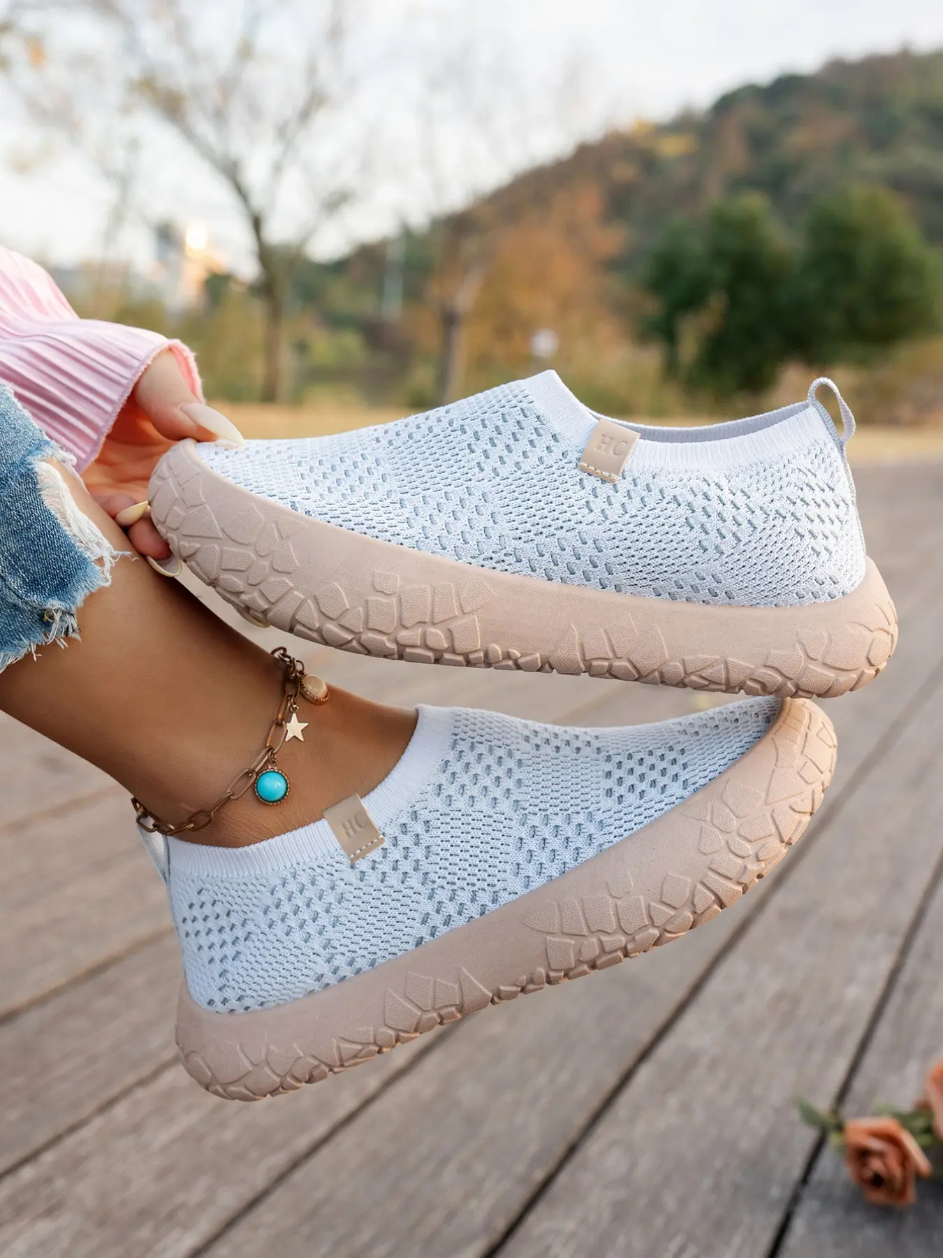 Women's Spring Summer New Full Print Round Toe Low-Top Single Shoe, Anti-Slip Breathable Mesh Athletic Casual Shoes, Lightweight Comfort Outdoor Beach Sandals, Walking Shoes, Athletic Lightweight Footwear, Lightweight Comfy Shoes, Nonslip Walking Shoes