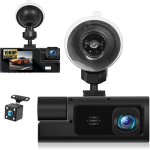 3  Dash Cam Front and Rear Inside, 2.0'' 1080P Dash Camera for , Dash cam Three Way Triple  Camera with Super Night Vision,Wide Angle,Loop Recording, G-Sensor, 24 Hours Recording