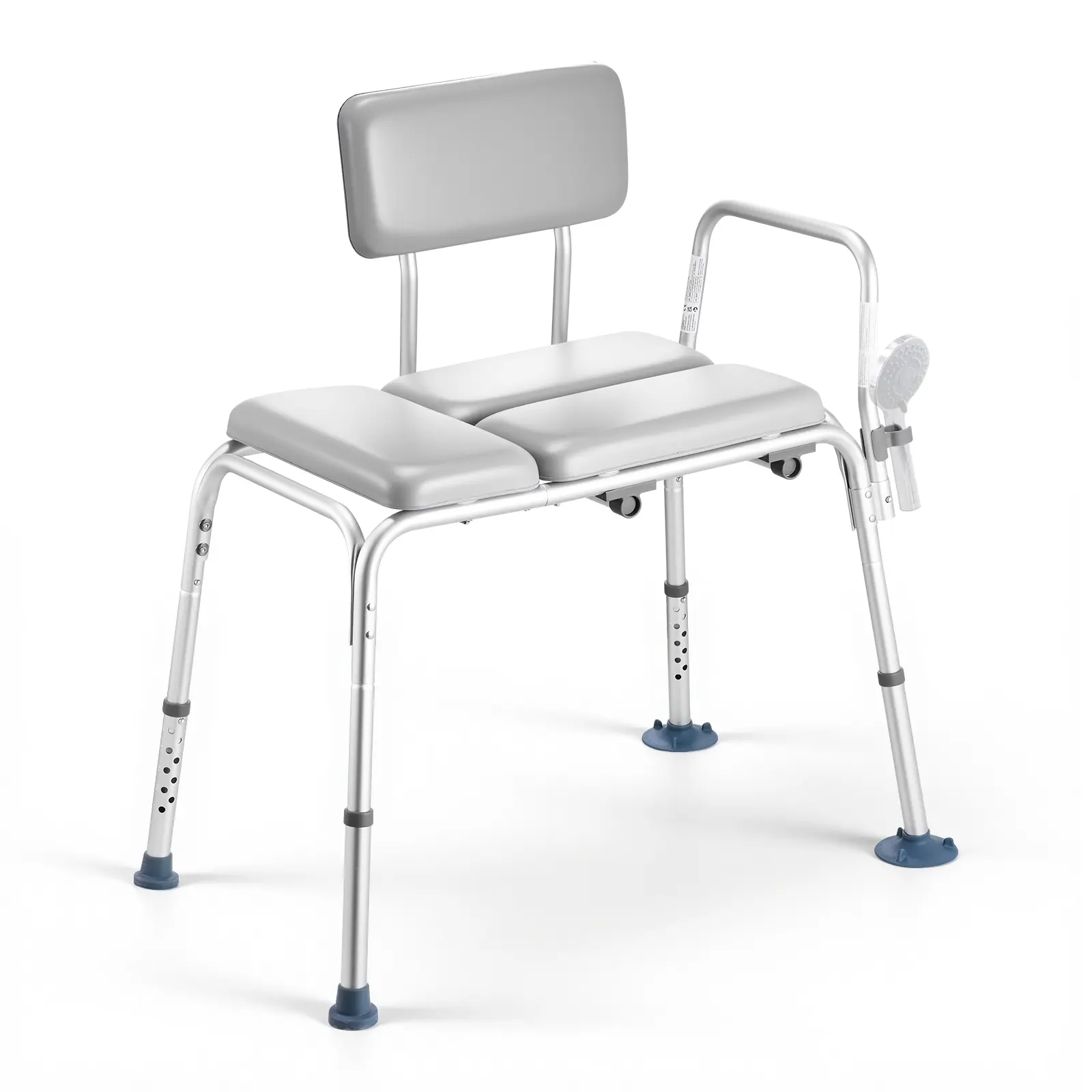 VEVOR Tub Transfer Bench for Bathtub, 500 lbs Weight Capacity Heavy Duty Shower Chair with Arm and Backrest, Height Adjustable Bathroom Shower Bench Bath Seat for Adults, Seniors, Elderly and Disabled