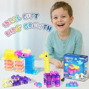 Super Soft Jelly Sensory Building Blocks, Safe Creative Toy for Kids Aged 3+, Soft Squishy Blocks, Stress Relief Set, Stack and Play
