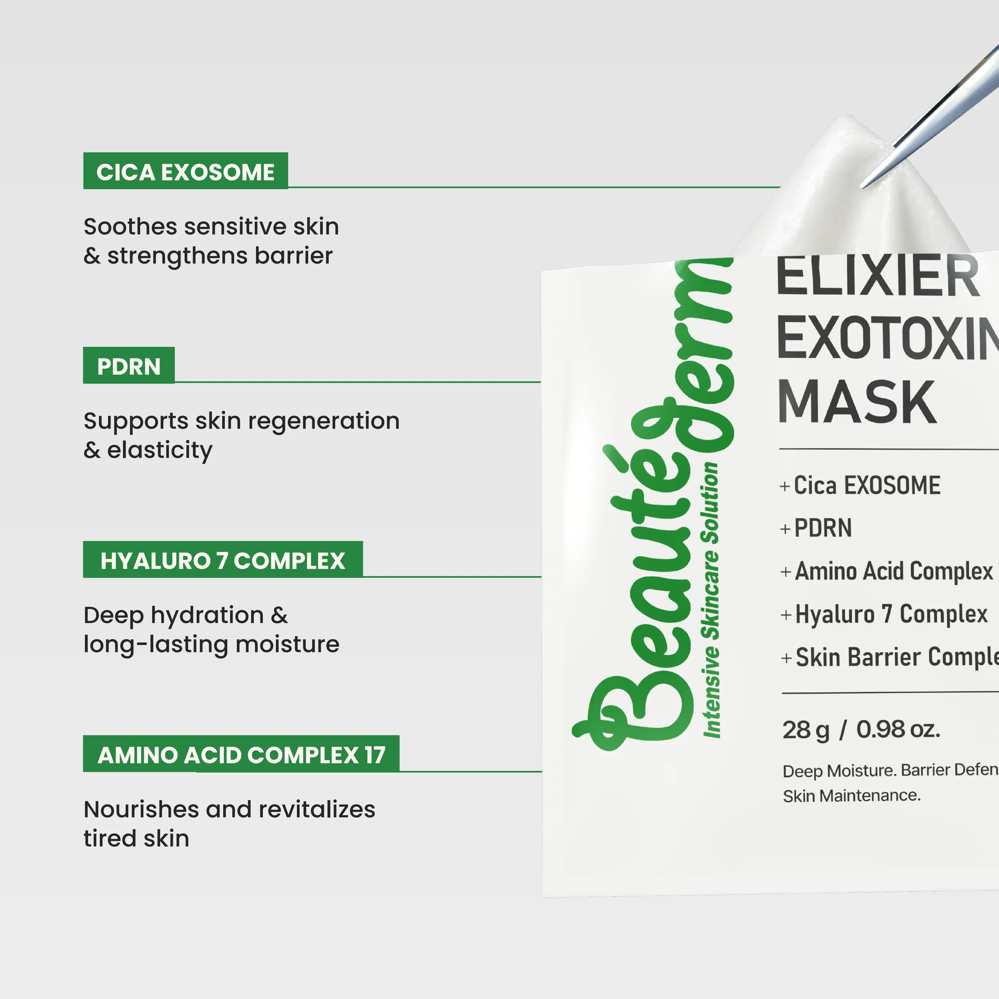 Beauté Derm] Elixier Exotoxin Mask 28ml with Squalane Exosomes