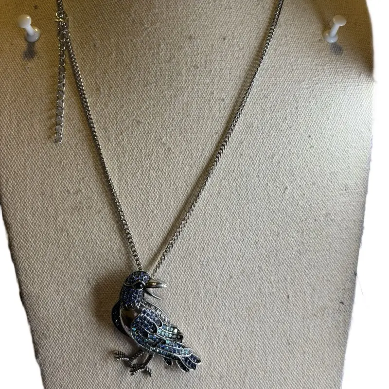 Paparazzi Elegant Bird Pendant Necklace with Sparkling Rhinestones and Silver Chain for Women