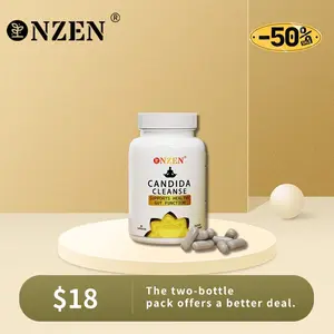 NZEN Candida Cleanse 60 Capsules - Supports Gut Health & Colon Health with Natural Ingredients & Detoxing Benefits - Healthcare