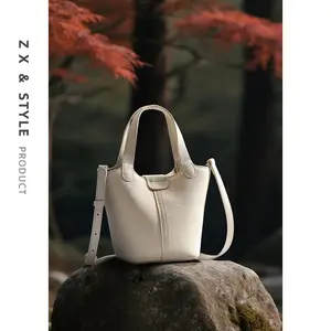 ZX & STYLE women’s leather wallet and handbag set featuring a soft leather shoulder bag with a top magnetic buckle and an adjustable strap; satchel purses