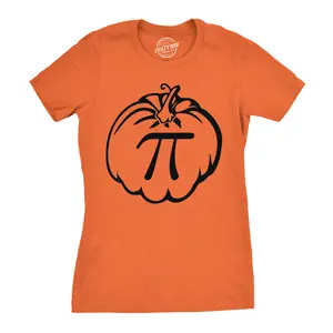 Women's Pumpkin Pi T Shirt Math Shirt Pie Thanksgiving Tee for Women Funny Womens T Shirts Cute Vintage Fashion Casual Ladies T-Shirt Gift Halloween Tops for Women Funny Thanksgiving Top Women's Novelty Tees Orange