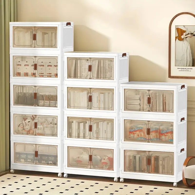 70cm-2/3/4/5 layers Multi-layer Easy To Assemble Book Storage Rack - Household Storage Wardrobe, Multifunctional Dust-proof Miscellaneous Storage Cabinet - For Offices, Classrooms, Rental Rooms, And Dormitories - Perfect for Organization & Space Saving