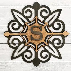 Monogram Door Hanger | Personalized Initial Door Hanger | Custom Letter Door Sign | Monogram Door Wreath Decor