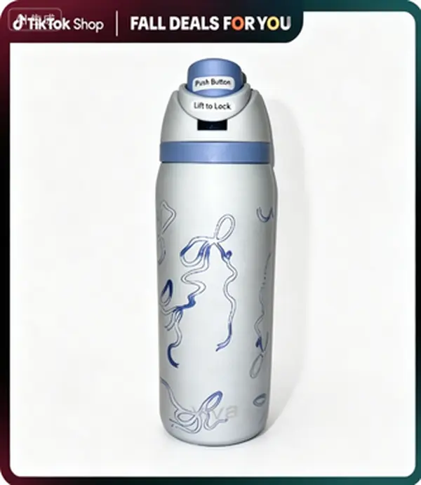 [viva] 32oz Ghost Glow-in-the-Dark Pattern Stainless Steel Insulated Flask - Portable Leakproof Water Bottle with Flip Cover, Ideal for Home, Gift Giving, Office Use, Suitable for Adults and Kids, Water Bottles, Flasks