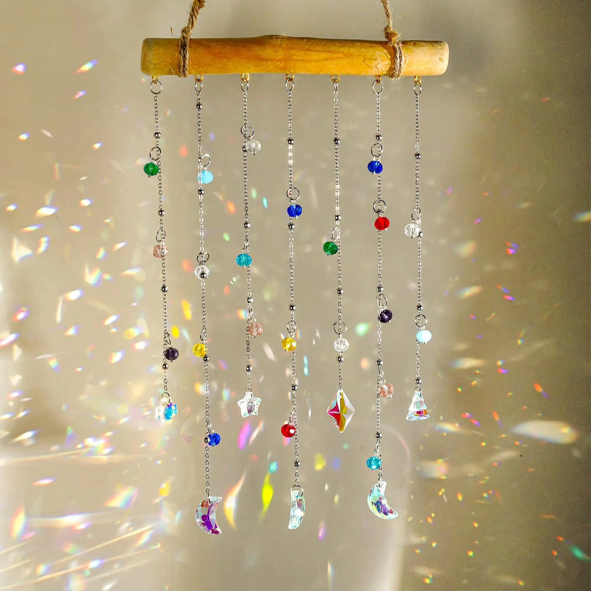 Rainbow Star Hanging Decoration, Crystal Sun Catcher, Ideal for Garden Decor, Balcony Decor, Window Decor, Hanging Room Decor, Festival Gift, Hanging Home Decor