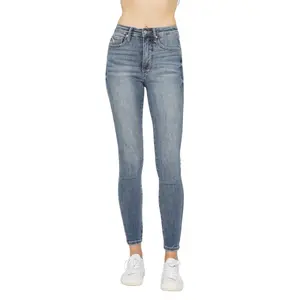 Judy Blue High Waist Tummy Control Contrast Wash Classic Skinny Cotton Denim Jeans - Womenswear, Bottoms, Skinny Fit, Comfortable Design