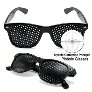 Pinhole Vision Correction Glasses for Men and Women - unisex pinhole glass Clear Vision Guaranteed Modern Bifocals Eyeglass Sunglasses eye fatigue astigmatism black lightweight eyewear eyestrain anti-eye strain
