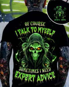 Chaosmoda Generation X Of Course I Talk To Myself Sometimes I Need Expert Advice Custom Year Skull T-shirt