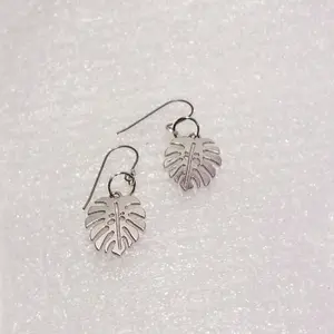Monstera Leaf Dangle Earrings, Nickel Free, Hypoallergenic, Monstera Leaf, Titanium Posts, Gift for Plant Lovers, Plant Jewelry