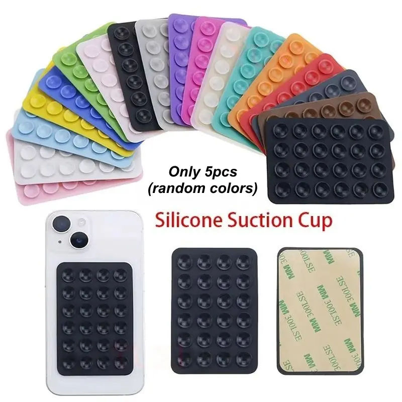 5pcs Mixed Color Smartphone Suction Cup Phone Case Mount, Phone Suction Pad, Gifts for Boyfriend, Universal Self Adhesive Phone Stand, Phone Holder, Smartphone Accessories, Phone Accessory Compatible