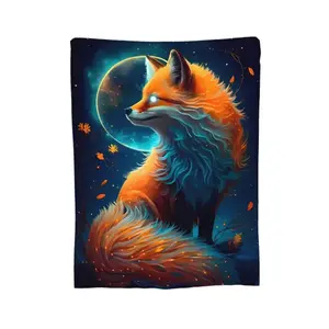 Snow Fox Plush Blanket Premium Flannel Material Multi Scene Living Room Bedroom Decor Cloudlike Softness Perfect Anniversary Gift Nature Lovers Dream All Year Comfort Ultimate Snuggle Essential