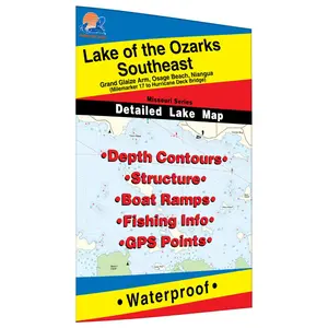 Lake of the Ozarks-Southeast (Hurricane Deck to Milemarker 17) Fishing Map
