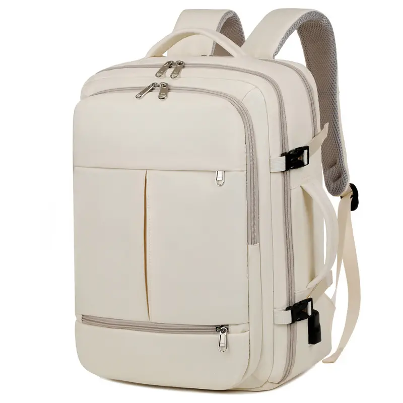 Large Capacity Unisex Backpack - Multiple Pockets, Durable Zippers, Versatile Computer Bag for Business Travel