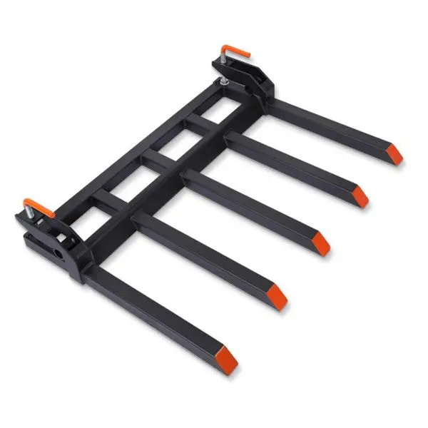 GARVEE Heavy Duty Clamp-on Debris Forks for 48" Bucket with 5 Fork Tines, 2500 LBS Capacity, Compatible with Tractor Bucket and Skid Steer Loader